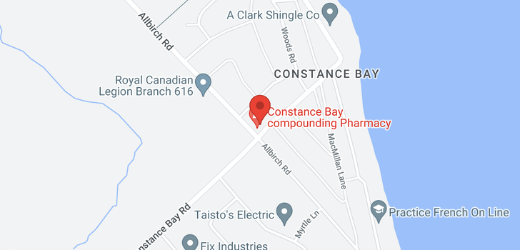 map of 179 CONSTANCE BAY ROAD